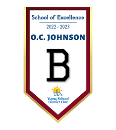 School of Excellence 2022-2023 O.C. Johnson B Yuma School District One logo